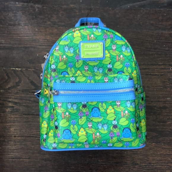 Loungefly Disney Pixar a bugs life green mini backpack kids + adults 8+ NWT - Picture 9 of 9